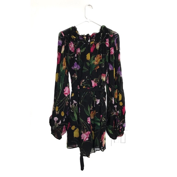 Ted Baker Brookii Ruffled Blouson Sleeve Romper Sz 2 NWT - Picture 7 of 9